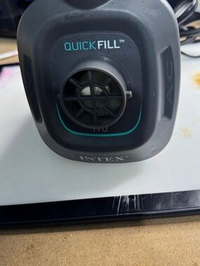 Intex QUICKFILL Electric Air Pump - Dark Gray with Teal Accents